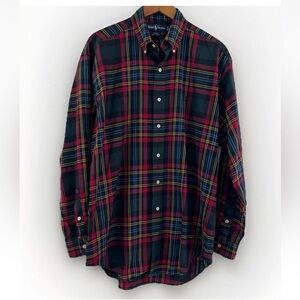 RALPH LAUREN Men's BLAKE Shirt M Tartan Plaid 100% Cotton Multicolor Button Down